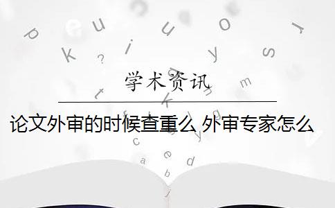 论文外审的时候查重么 外审专家怎么看论文？