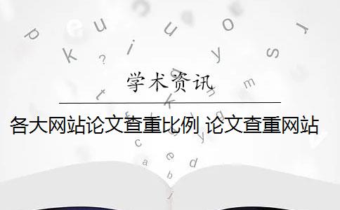 各大网站论文查重比例 论文查重网站有哪些？