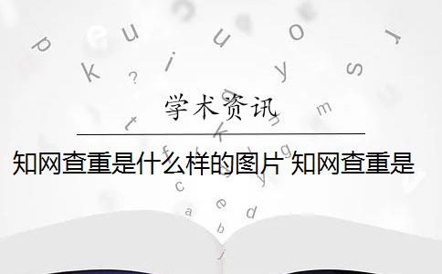 知网查重是什么样的图片 知网查重是什么意思？