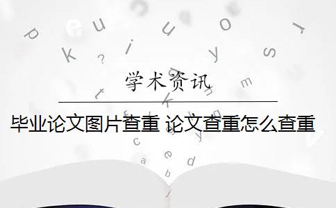 毕业论文图片查重 论文查重怎么查重？