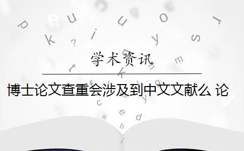 博士论文查重会涉及到中文文献么 论文查重包括参考文献吗？