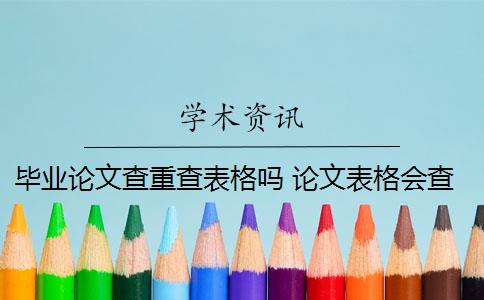 畢業(yè)論文查重查表格嗎 論文表格會查重嗎？