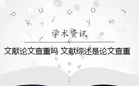 文獻論文查重嗎 文獻綜述是論文查重的一部分嗎？