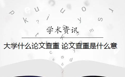 大學(xué)什么論文查重 論文查重是什么意思？