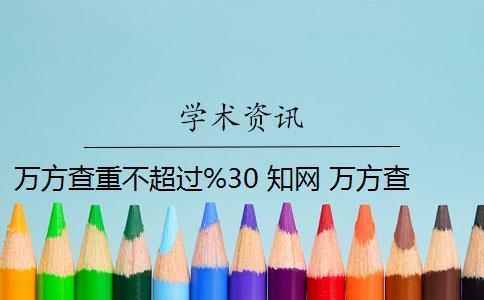 万方查重不超过%30 知网 万方查重和知网查重哪个好？