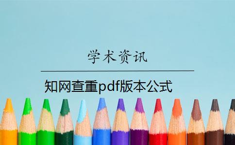 知网查重pdf版本公式