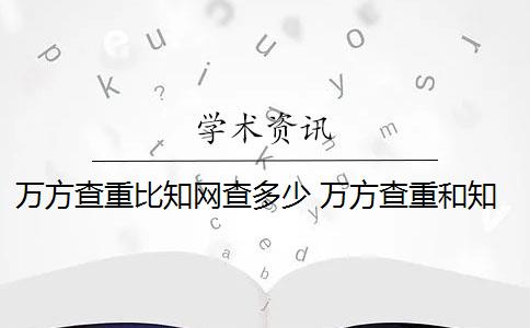 万方查重比知网查多少 万方查重和知网查重哪个好？