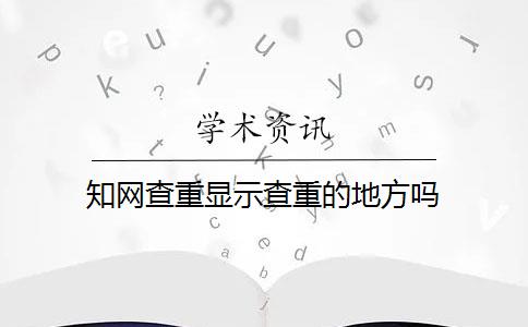 知网查重显示查重的地方吗