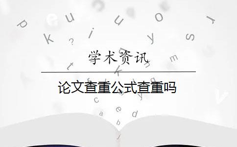 论文查重公式查重吗 论文查重公式查重吗