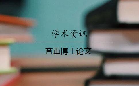 查重博士论文