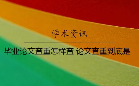 毕业论文查重怎样查 论文查重到底是怎么查的？