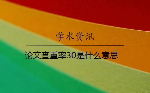 论文查重率30是什么意思