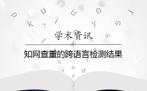 知网查重的跨语言检测结果