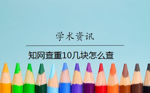 知网查重10几块怎么查