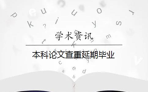 本科论文查重延期毕业