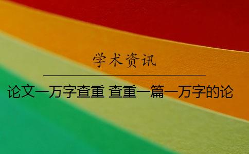 论文一万字查重 查重一篇一万字的论文多少钱？