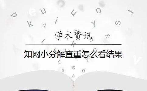 知網(wǎng)小分解查重怎么看結(jié)果