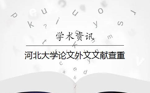 河北大学论文外文文献查重