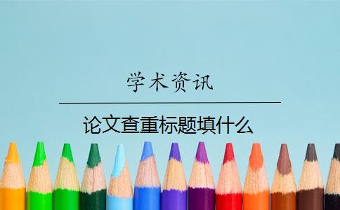 論文查重標(biāo)題填什么