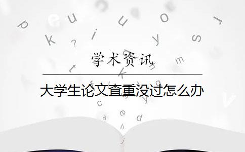 大学生论文查重没过怎么办