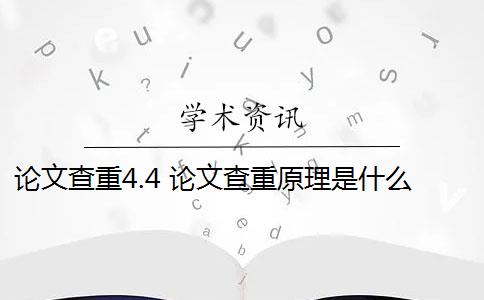 论文查重4.4 论文查重原理是什么？