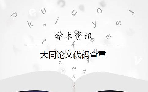 大同论文代码查重