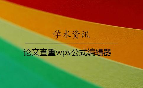 论文查重wps公式编辑器 论文查重wps公式编辑器