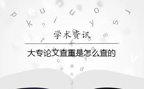 大專論文查重是怎么查的