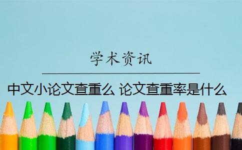 中文小论文查重么 论文查重率是什么？