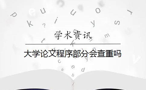 大學(xué)論文程序部分會查重嗎