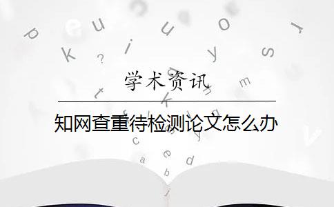 知网查重待检测论文怎么办