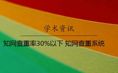 知网查重率30%以下 知网查重系统重复率余量可以抄袭吗？