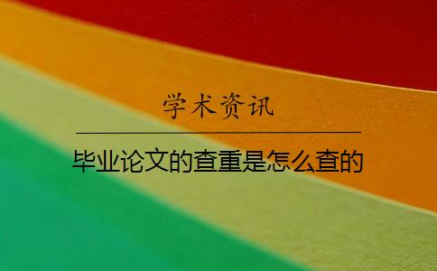 毕业论文的查重是怎么查的