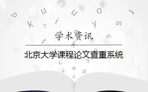 北京大学课程论文查重系统