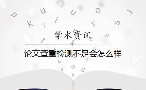 论文查重检测不足会怎么样