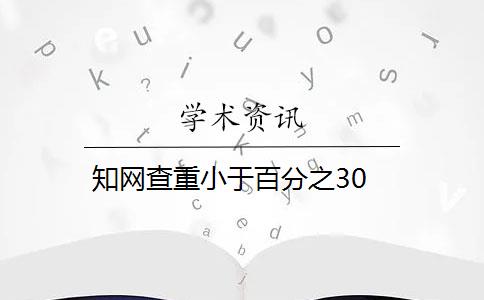 知网查重小于百分之30