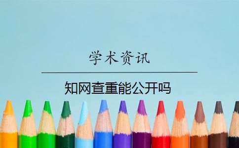 知网查重能公开吗