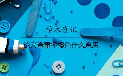 论文查重率橙色什么意思