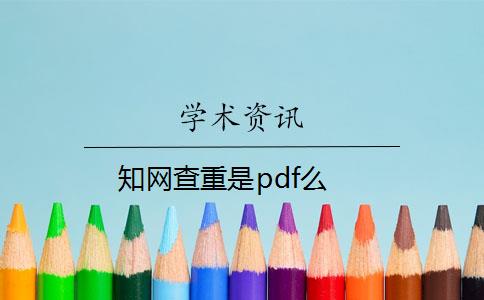 知网查重是pdf么