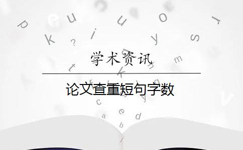 论文查重短句字数