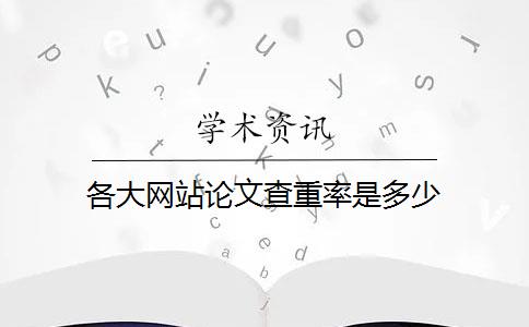 各大网站论文查重率是多少