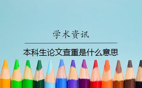 本科生论文查重是什么意思