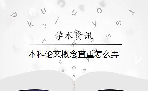 本科論文概念查重怎么弄