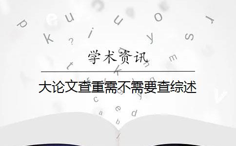 大论文查重需不需要查综述