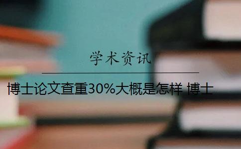 博士论文查重30%大概是怎样 博士论文怎样通过论文查重？