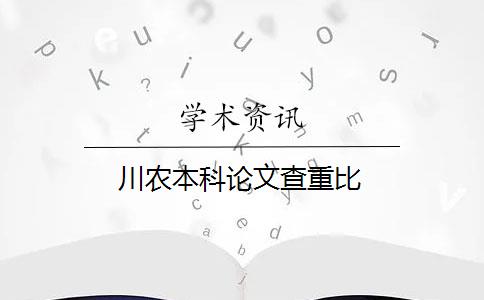 川农本科论文查重比