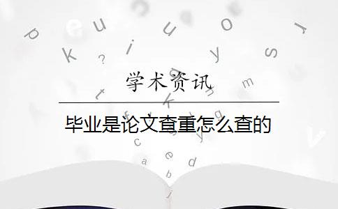 畢業(yè)是論文查重怎么查的