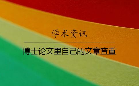 博士论文里自己的文章查重