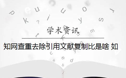 知网查重去除引用文献复制比是啥 如何查“去除引用文献复制比”的重复率？