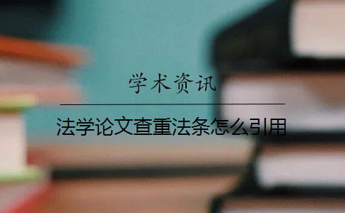 法学论文查重法条怎么引用